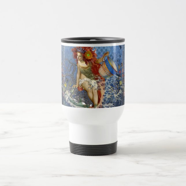 Aquarius Mermaid Gothic Blue Art Reisebecher (Mittel)