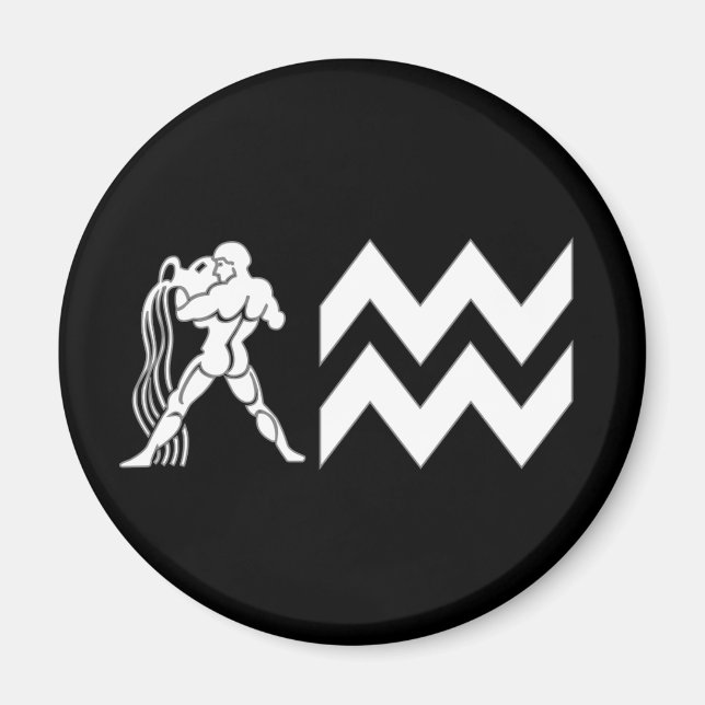 Aquarius mit Symbol Magnet (Vorne)