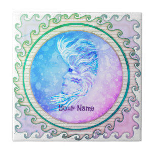 Aquarius Mond Frau  Fliese