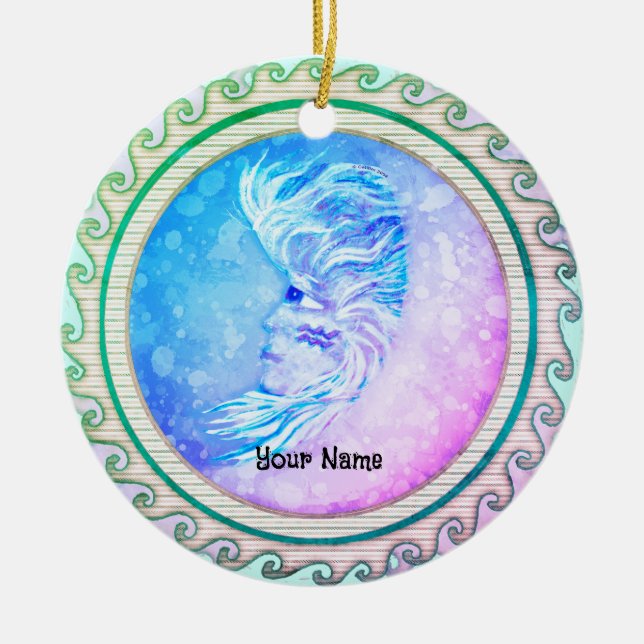 Aquarius Mond Frau Ornament (Vorne)