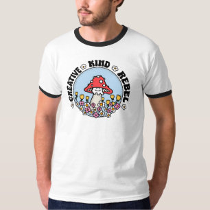 Aquarius Mushroom Blume Zodiac Zeichen Niedlicher  T-Shirt