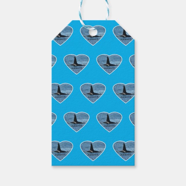 Aquarius Orca Killer Whale Blue Geschenkanhänger (Vorderseite)