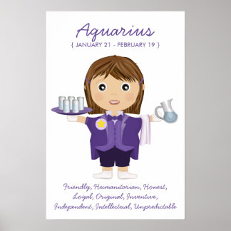 Aquarius - Poster Horoscope pour fille