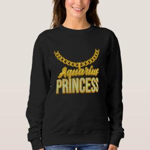 Aquarius Princess Zodiac Unterschreiben mit Golden Sweatshirt