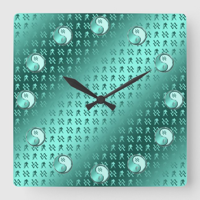 Aquarius Quadratische Wanduhr (Vorderseite)