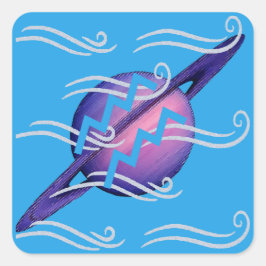 Aquarius Quadratischer Aufkleber