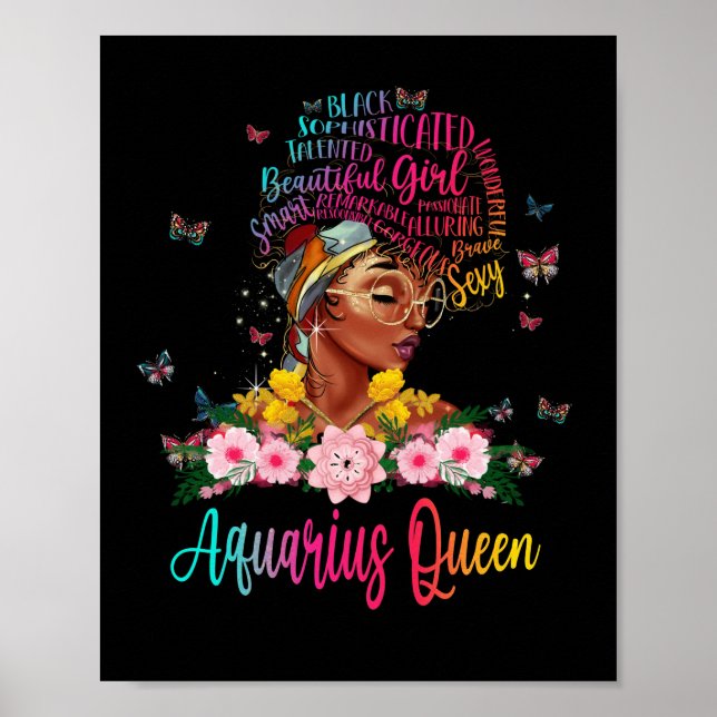 Aquarius Queen Black Women Persistent schön Poster (Vorne)