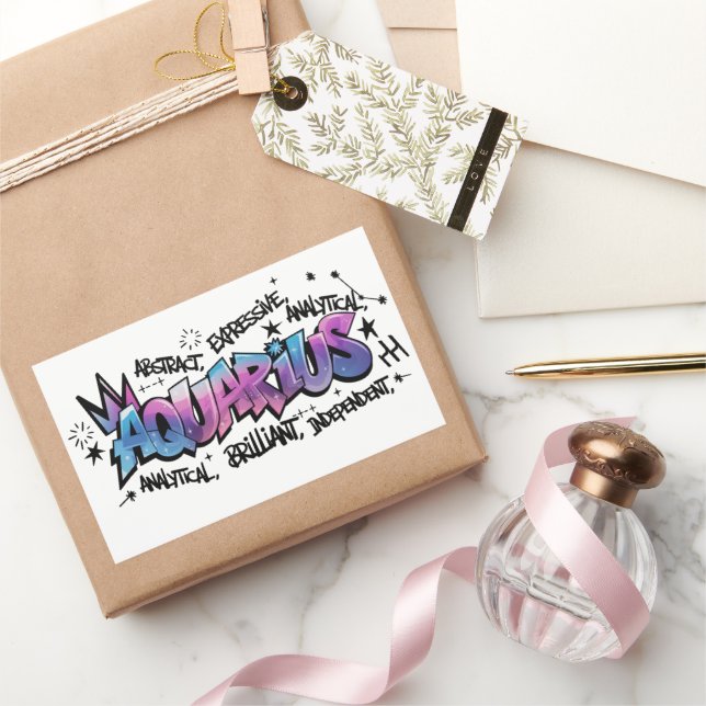 Aquarius Rechteckiger Aufkleber (Schenken)
