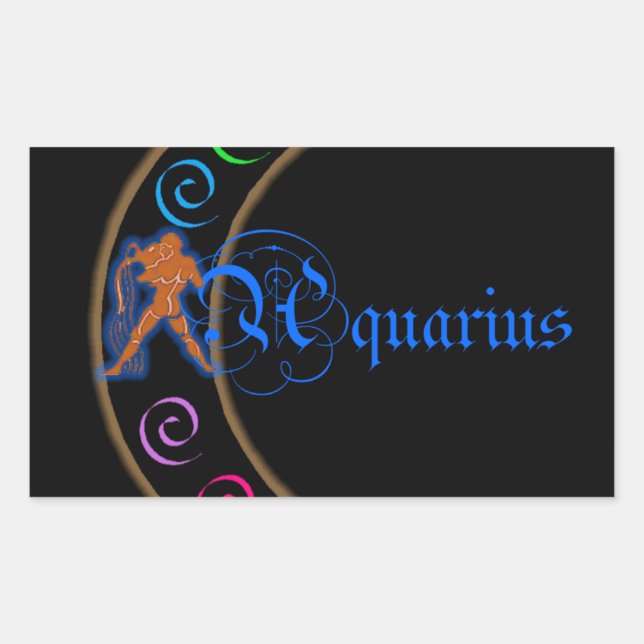 Aquarius Rechteckiger Aufkleber (Vorderseite)