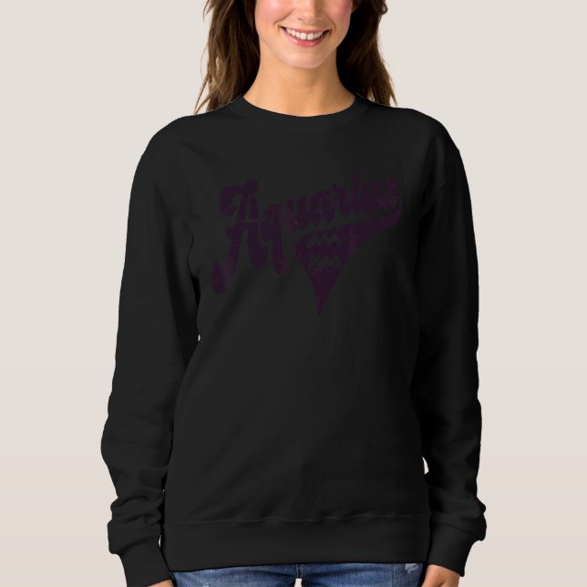 Aquarius Retro Zodiac - Astrology - Horoscope, Aqu Sweatshirt (Vorderseite)