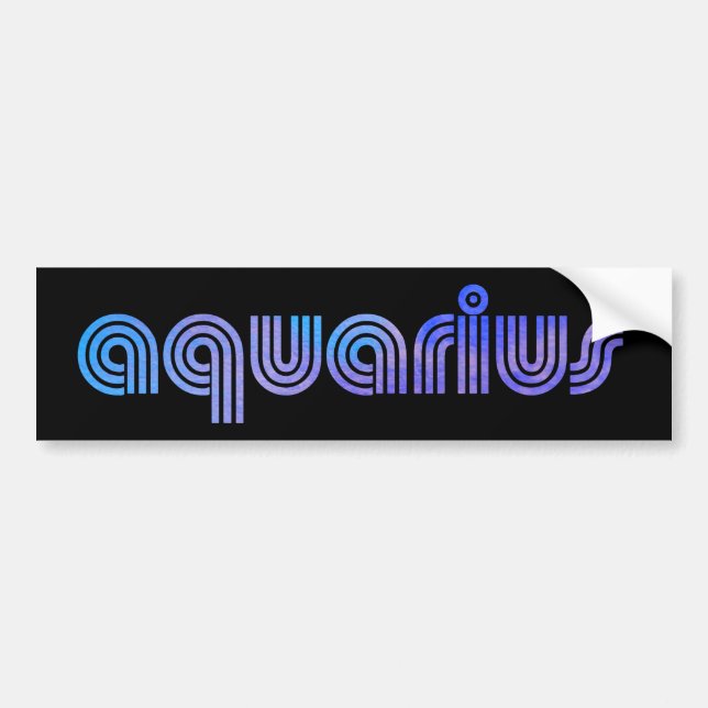 Aquarius Retro Zodiac Star Sign Birthday Bumper S Autoaufkleber (Vorne)