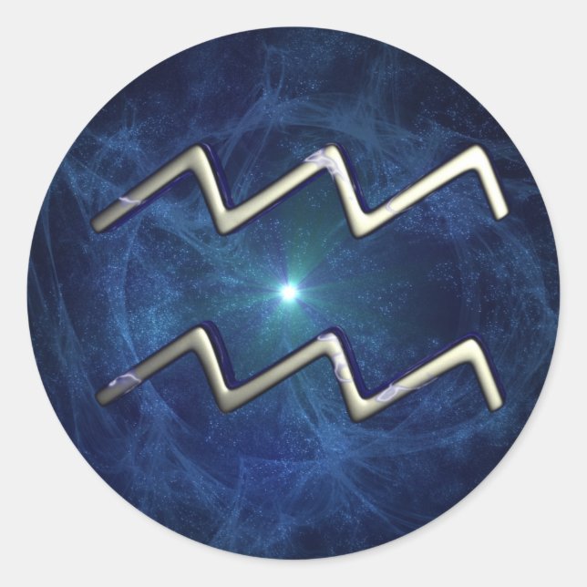 Aquarius Runder Aufkleber (Vorderseite)