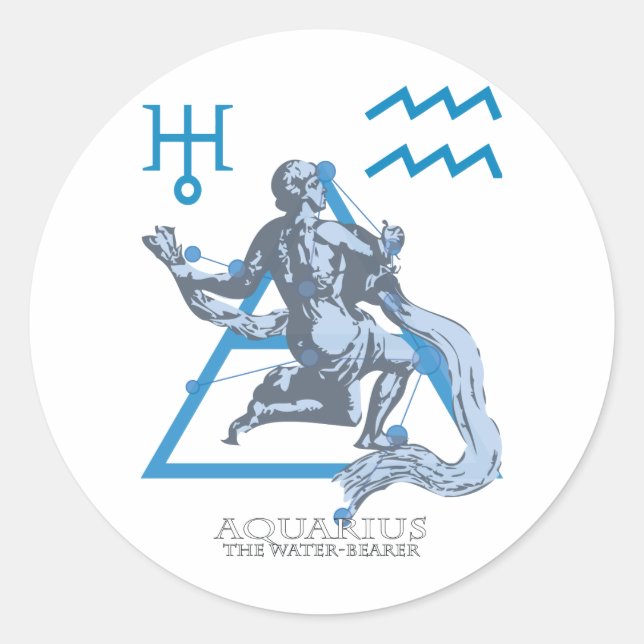 Aquarius Runder Aufkleber (Vorderseite)