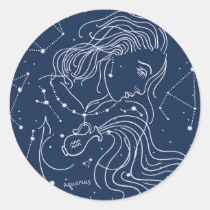 Aquarius Runder Aufkleber