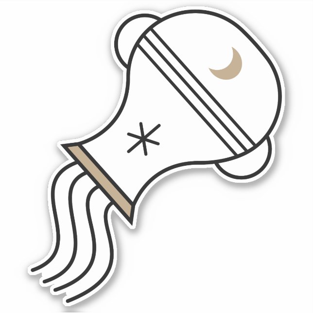 Aquarius schwarzes astrologisches Symbol Wasserzei Aufkleber (Vorderseite)