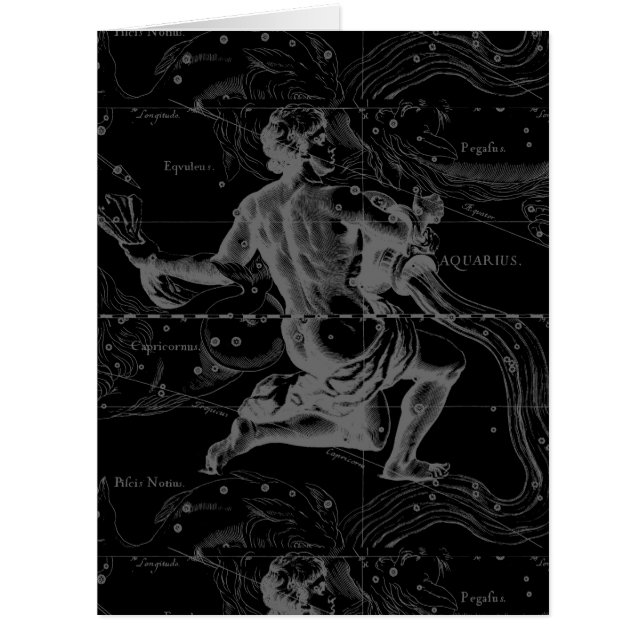 Aquarius Sign Constellation Map von Hevelius (Vorderseite)