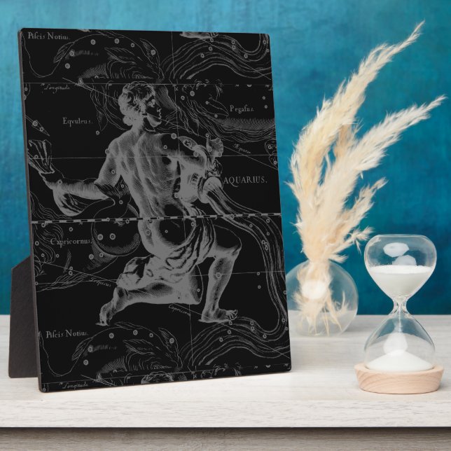 Aquarius Sign Constellation Map von Hevelius Fotoplatte (Seite)