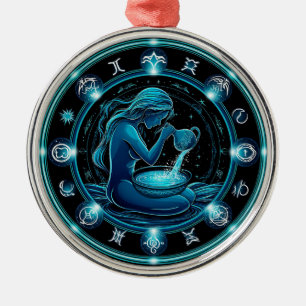 Aquarius signieren schöne digitale Illustration Ornament Aus Metall