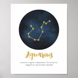 Aquarius star sign print poster