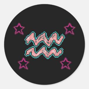 AQUARIUS Stars Runder Aufkleber