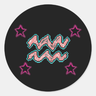 AQUARIUS Stars Runder Aufkleber