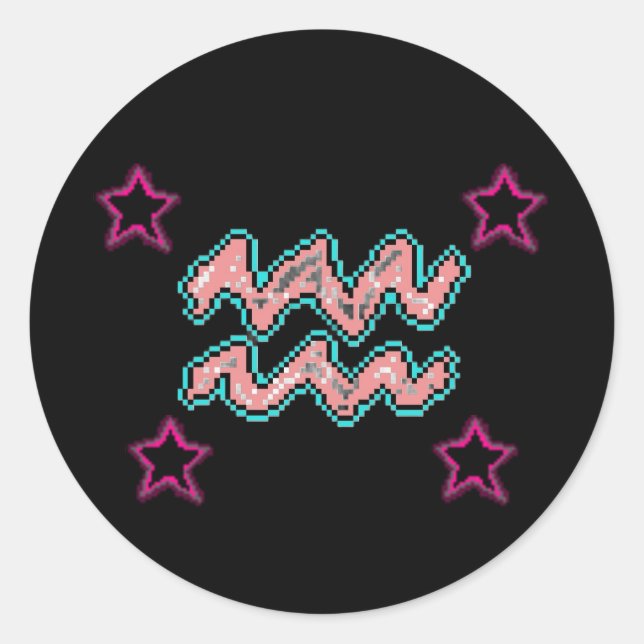 AQUARIUS Stars Runder Aufkleber (Vorderseite)