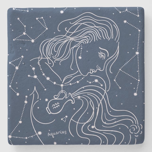 Aquarius Steinuntersetzer (Vorderseite)
