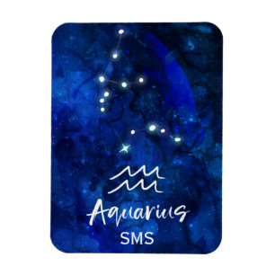 Aquarius-Sternbild Blaue Galaxie Monogramm Magnet