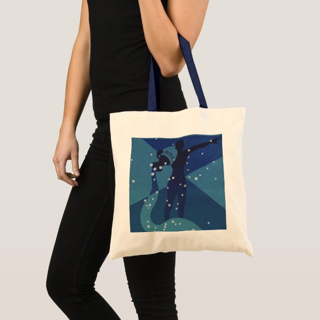Aquarius-Sternbild, Vintage Zodiakastasenlogie Tragetasche (Vorderseite (Produkt))