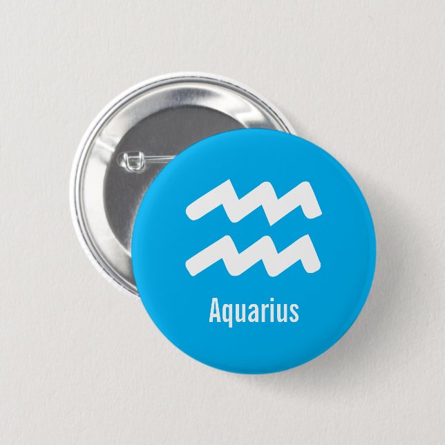 Aquarius-Sternzeichen-Eigenschaften Minimale Astro Button (Vorne & Hinten)