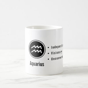 Aquarius-Sternzeichen-Eigenschaften Minimale Astro Kaffeetasse