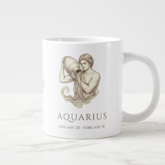 Aquarius-Sternzeichen personalisierter Name & Gebu Jumbo-Tasse