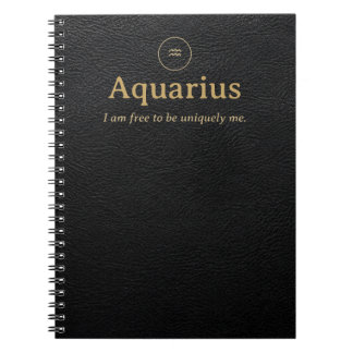 Aquarius-Sternzeichen-Spiralblock -Faux-Leder-Opti Notizblock