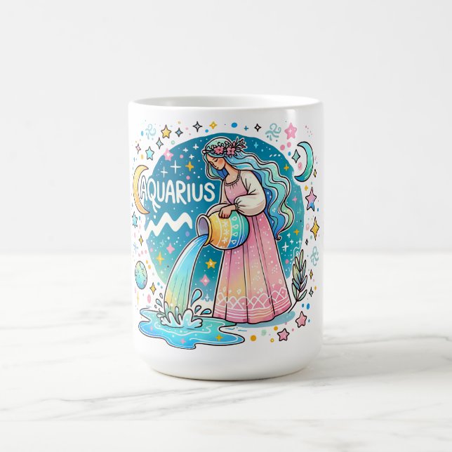 Aquarius Sternzeichen Wassermann Astrologie Kaffeetasse (Mittel)