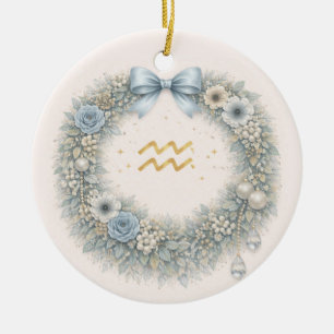 Aquarius-Sternzeichen-Weihnachtsbaumschmuck – Himm Keramik Ornament
