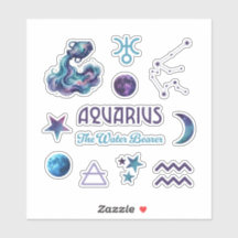 Aquarius-Sternzeichens-Sticker-Sammlung