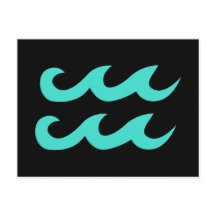 Aquarius-Symbol für Schwarz und Türkis