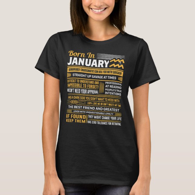 Aquarius T Shirt, Aquarius Birthday T - Shirt (Vorderseite)