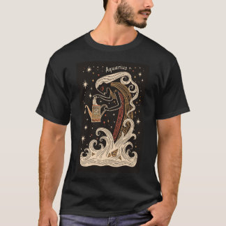 Aquarius - T-shirt Céleste Zodiaque Art