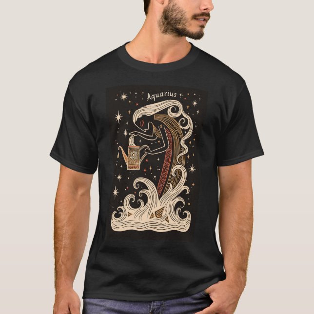 Aquarius - T-shirt Céleste Zodiaque Art (Devant)