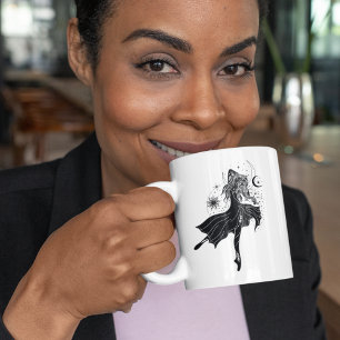 Aquarius Tanzendes Mädchen 15oz Schwarze Rand Tass Tasse