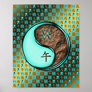 Aquarius und Erdpferd Poster