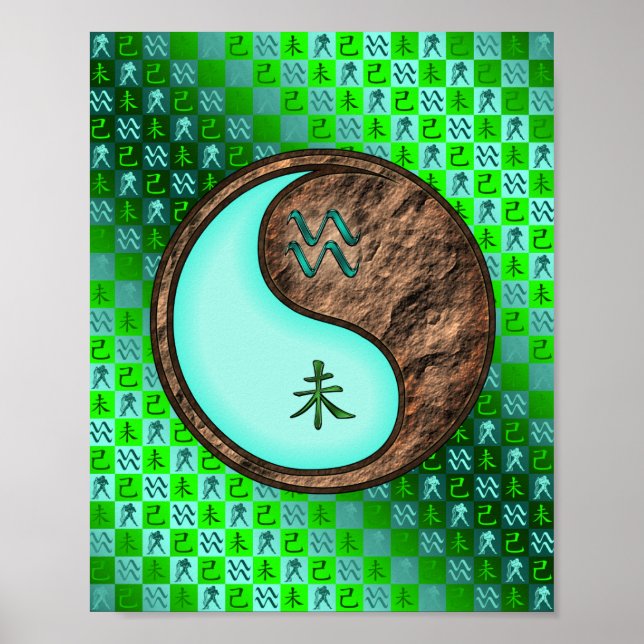 Aquarius und Erdziege Poster (Vorne)