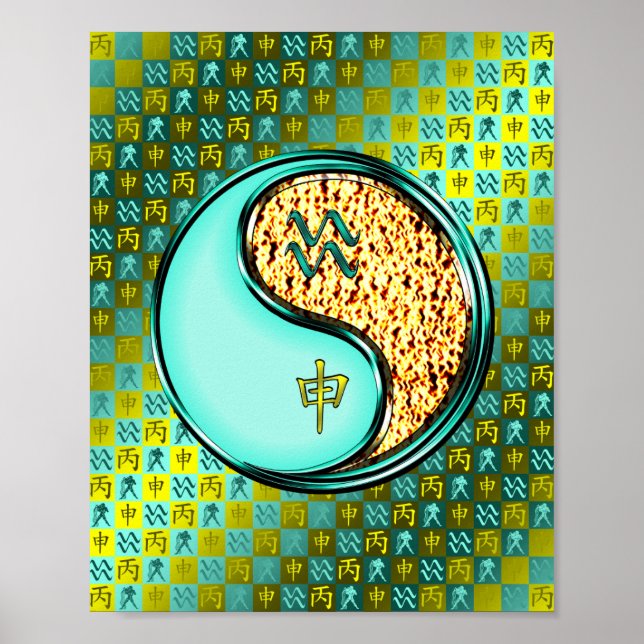 Aquarius und Feueraffe Poster (Vorne)