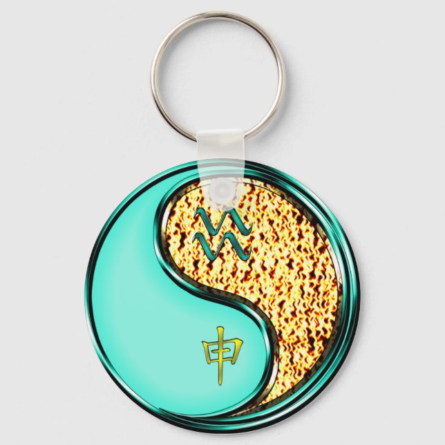 Aquarius und Feueraffe Schlüsselanhänger (Vorderseite)