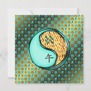 Aquarius und Feuerpferd Karte