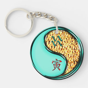 Aquarius und Tiger Schlüsselanhänger