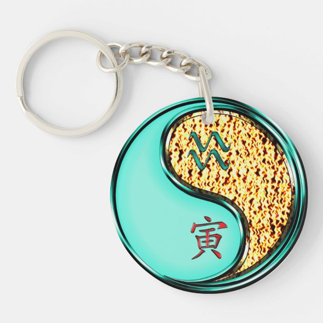 Aquarius und Tiger Schlüsselanhänger (Vorderseite)