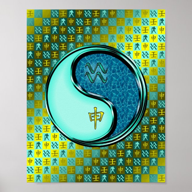 Aquarius und Wasseraffe Poster (Vorne)
