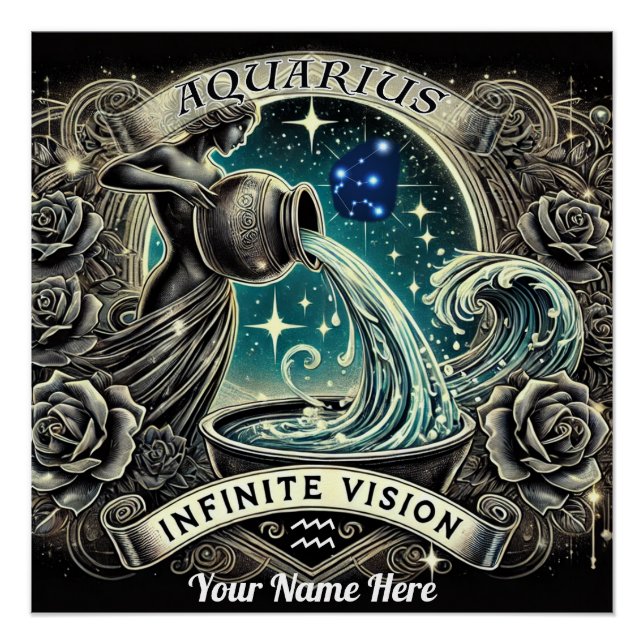 Aquarius "Unendliche Sicht" Glossy Poster (Vorderseite)